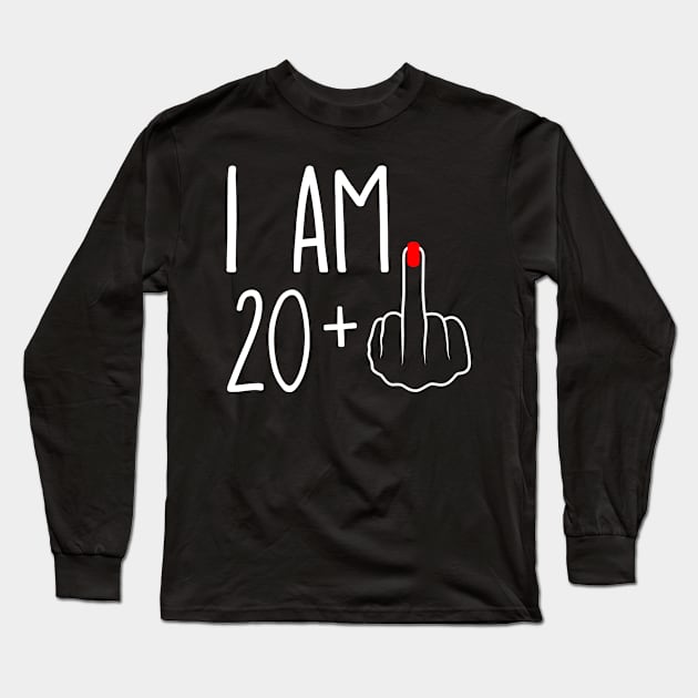 Vintage 21st Birthday I Am 20 Plus 1 Middle Finger Long Sleeve T-Shirt by ErikBowmanDesigns